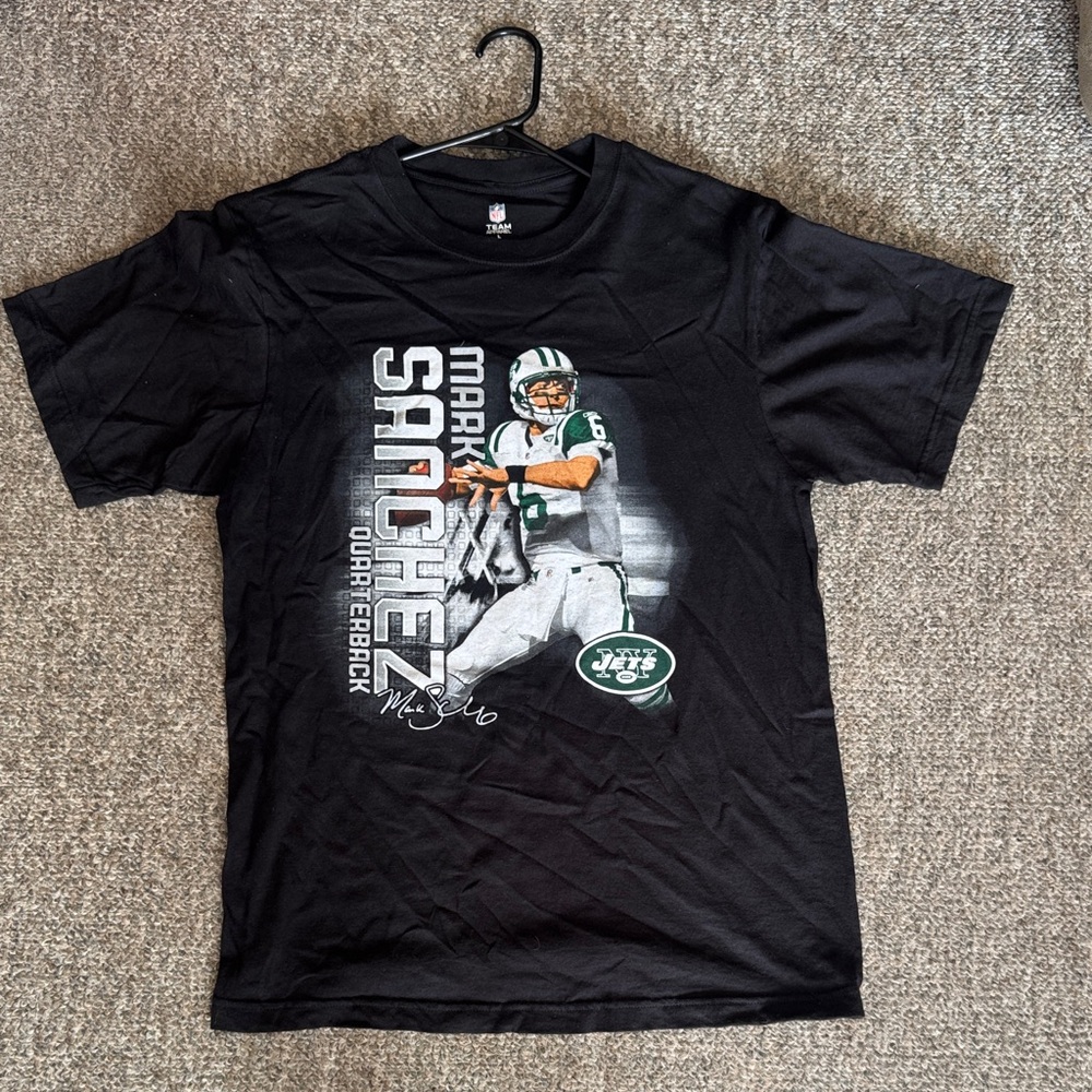 New York Jets Mark Sanchez Black Graphic T-Shirt